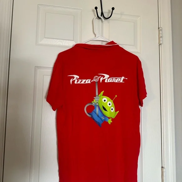 Disney Red Men's Casual Shirt with White Piping - Picture 3 of 5